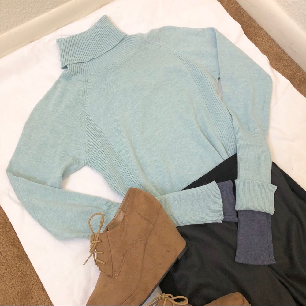 Light Blue Turtleneck Sweater